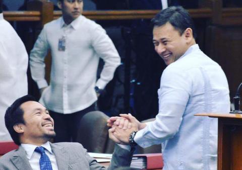 Boxing champ Senator Manny Pacquiao and Senator Sonny Angara