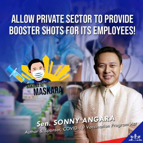 Angara: Don’t let vaccines go to waste-- Allow booster shots for private sector workers