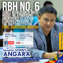 Senate resumes hearings on RBH No. 6